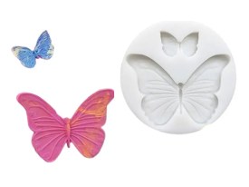 Molde silicona 2 mariposas color gris 